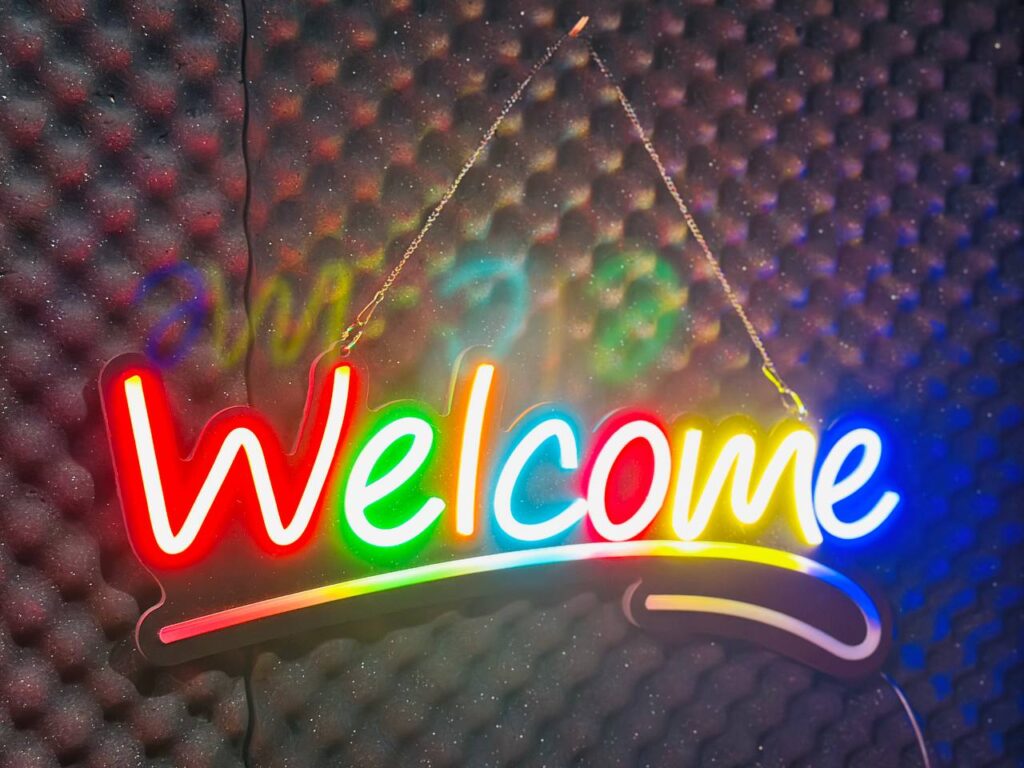 GearUP WELCOME Neon Sign For Greetings at Shop, Restaurant , Pharmacy, Cafe